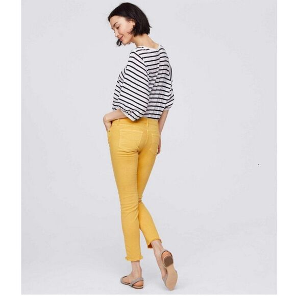 LOFT Modern Frayed Skinny Crop Jeans - Picture 9 of 9